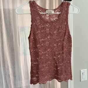 Vintage Victoria's Secret Lace Tank Top - Pink